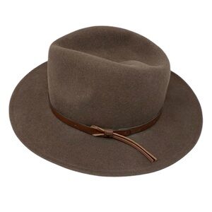 Dorfman Pacific Wool Hat Felt Outback Fedora Crushable Brown M Medium New